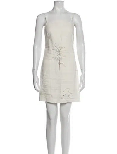 Pre-owned Theory Linen Mini Dress In Multi