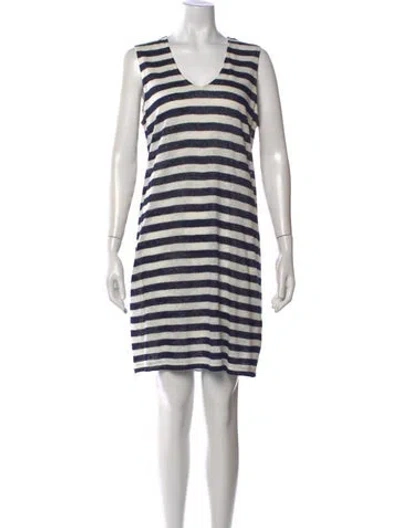 Pre-owned Theory Linen Mini Dress In Multi
