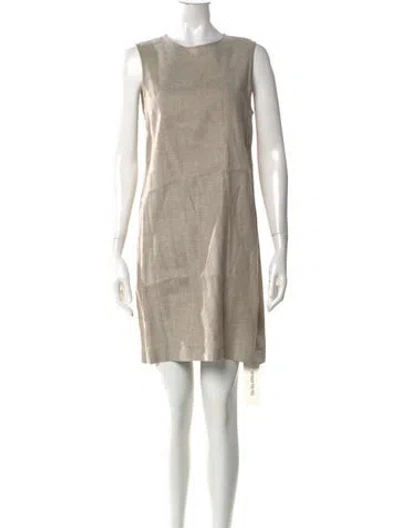 Pre-owned Theory Linen Mini Dress In Neutral