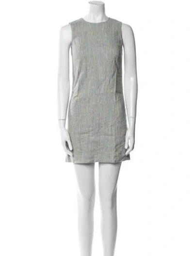Pre-owned Theory Linen Mini Dress In Neutral