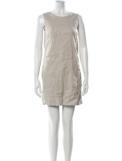 Pre-owned Theory Linen Mini Dress In Neutral