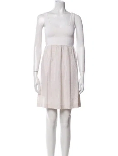 Pre-owned Theory Linen Mini Dress In Neutral
