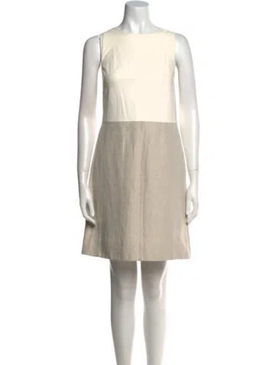 Pre-owned Theory Linen Mini Dress In Neutral