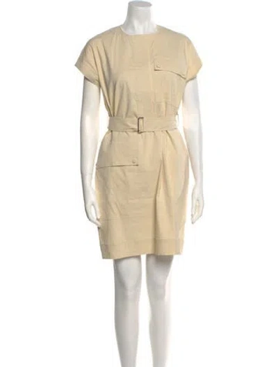 Pre-owned Theory Linen Mini Dress In Neutral