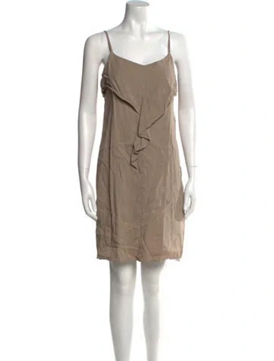 Pre-owned Theory Linen Mini Dress In Neutral