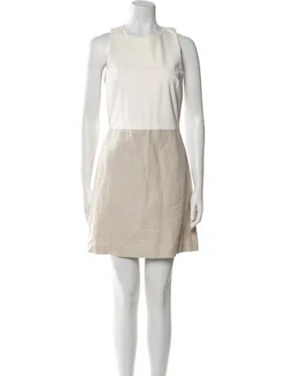 Pre-owned Theory Linen Mini Dress In Neutral