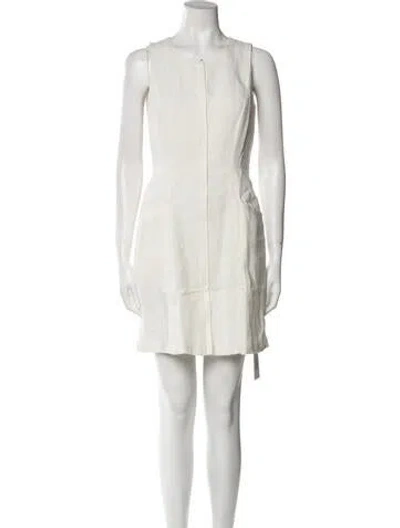 Pre-owned Theory Linen Mini Dress In Neutral