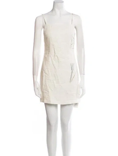 Pre-owned Theory Linen Mini Dress In Neutral