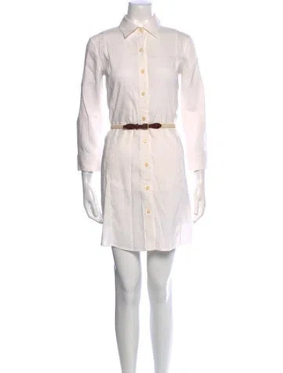 Pre-owned Theory Linen Mini Dress In Neutral