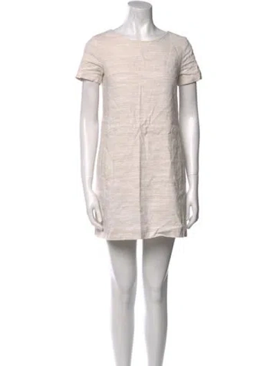 Pre-owned Theory Linen Mini Dress In Neutral