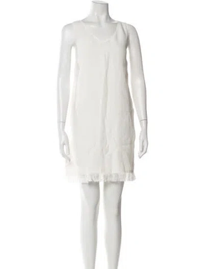 Pre-owned Theory Linen Mini Dress In Neutral