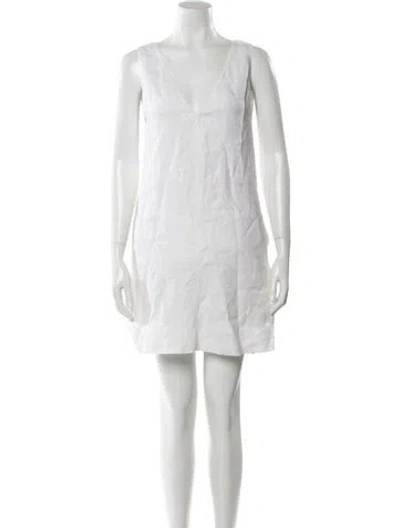 Pre-owned Theory Linen Mini Dress In Neutral