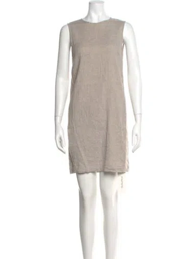 Pre-owned Theory Linen Mini Dress In Neutral