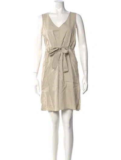 Pre-owned Theory Linen Mini Dress In Neutral