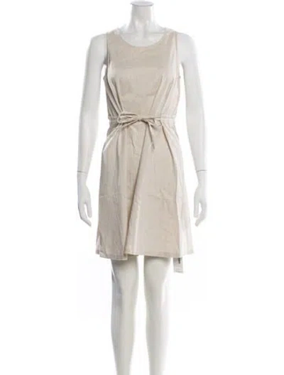 Pre-owned Theory Linen Mini Dress In Neutral