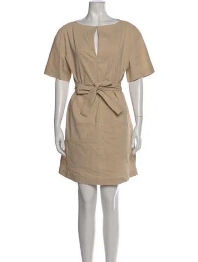 Pre-owned Theory Linen Mini Dress In Neutral