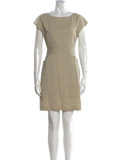 Pre-owned Theory Linen Mini Dress In Neutral