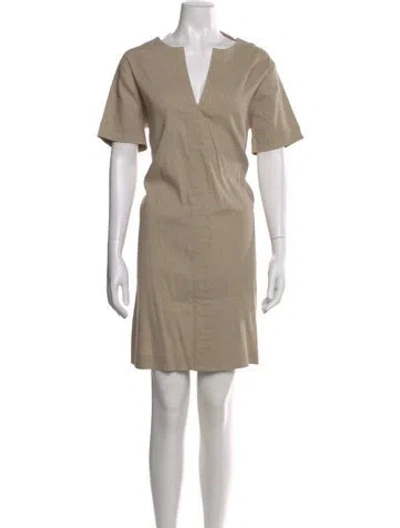 Pre-owned Theory Linen Mini Dress In Neutral