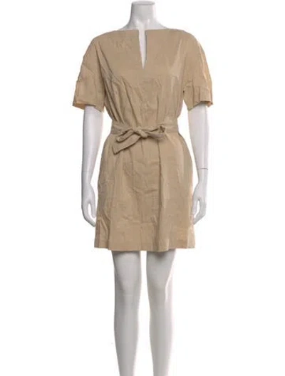 Pre-owned Theory Linen Mini Dress In Neutral