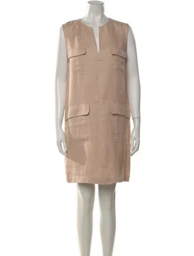 Pre-owned Theory Linen Mini Dress In Neutral