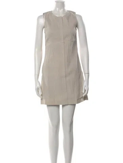 Pre-owned Theory Linen Mini Dress In Neutral