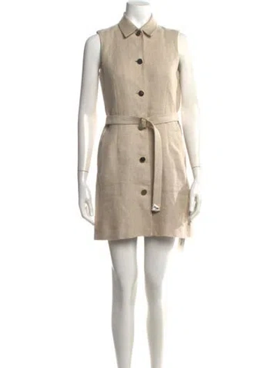 Pre-owned Theory Linen Mini Dress In Neutral