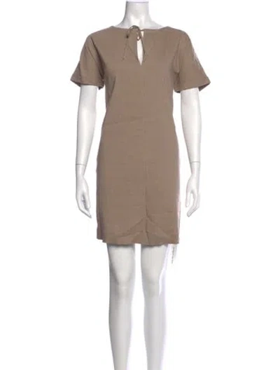 Pre-owned Theory Linen Mini Dress In Neutral