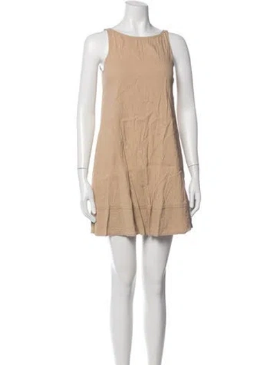 Pre-owned Theory Linen Mini Dress In Neutral