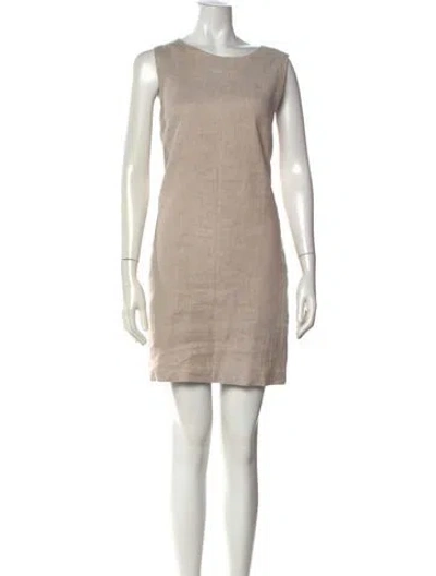 Pre-owned Theory Linen Mini Dress In Neutral