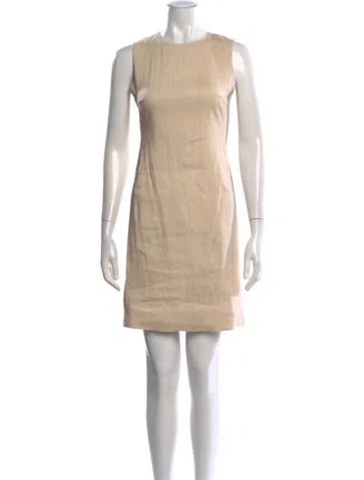 Pre-owned Theory Linen Mini Dress In Neutral