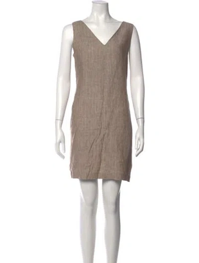 Pre-owned Theory Linen Mini Dress In Neutral