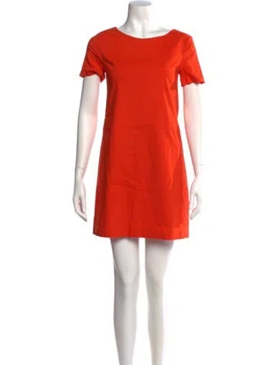 Pre-owned Theory Linen Mini Dress In Orange