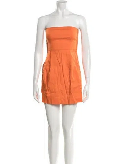 Pre-owned Theory Linen Mini Dress In Orange