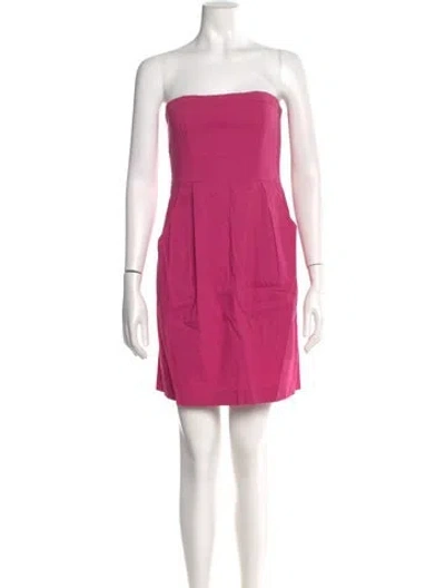 Pre-owned Theory Linen Mini Dress In Pink