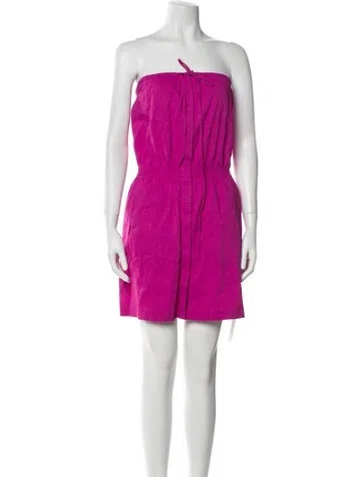 Pre-owned Theory Linen Mini Dress In Pink