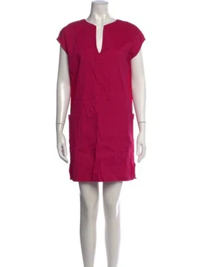 Pre-owned Theory Linen Mini Dress In Pink