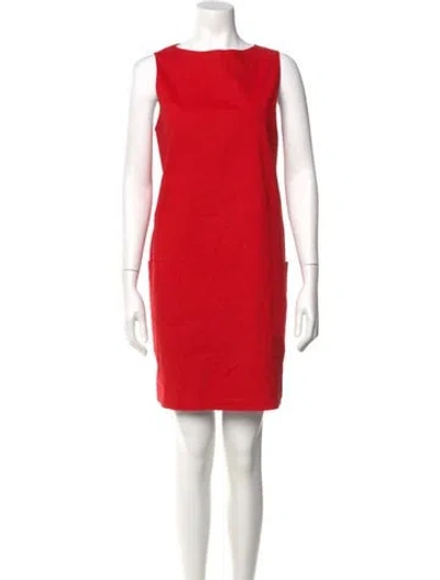 Pre-owned Theory Linen Mini Dress In Red