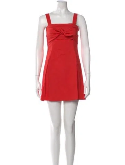 Pre-owned Theory Linen Mini Dress In Red
