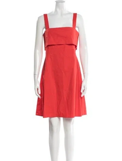 Pre-owned Theory Linen Mini Dress In Red