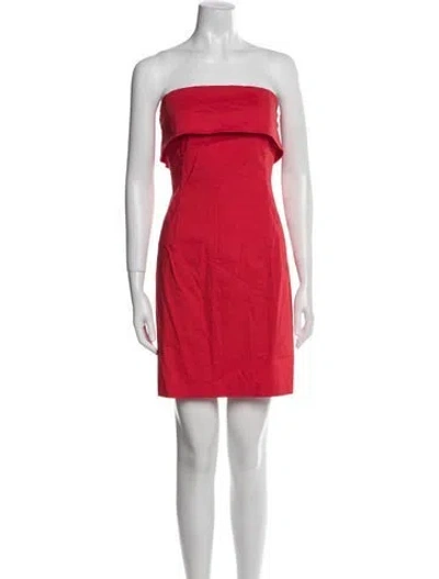 Pre-owned Theory Linen Mini Dress In Red