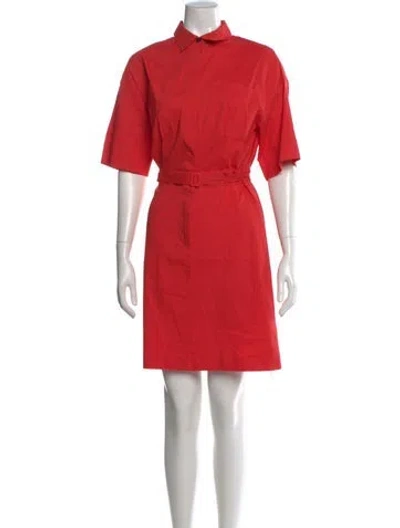 Pre-owned Theory Linen Mini Dress In Red