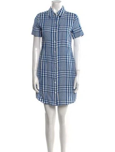 Pre-owned Theory Linen Mini Dress W/ Tags In Blue