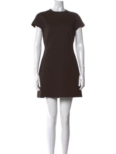 Pre-owned Theory Linen Mini Dress W/ Tags In Brown