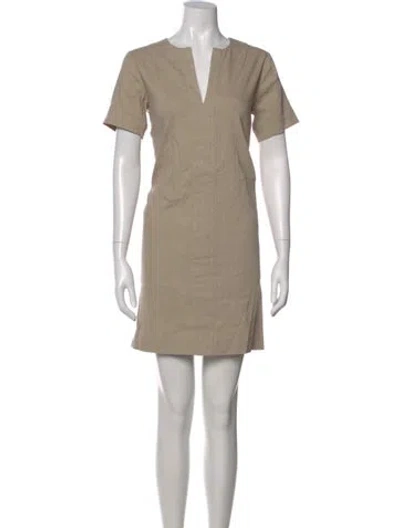 Pre-owned Theory Linen Mini Dress W/ Tags In Neutral