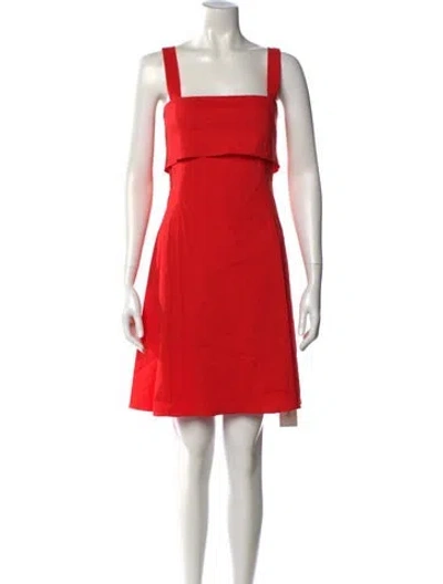 Pre-owned Theory Linen Mini Dress W/ Tags In Red