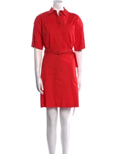 Pre-owned Theory Linen Mini Dress W/ Tags In Red
