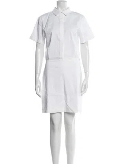 Pre-owned Theory Linen Mini Dress W/ Tags In White