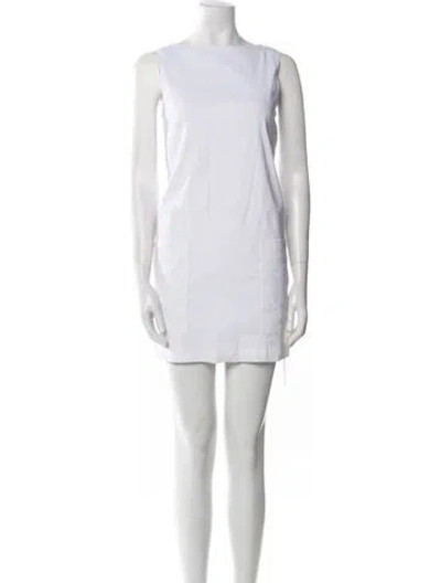 Pre-owned Theory Linen Mini Dress In White