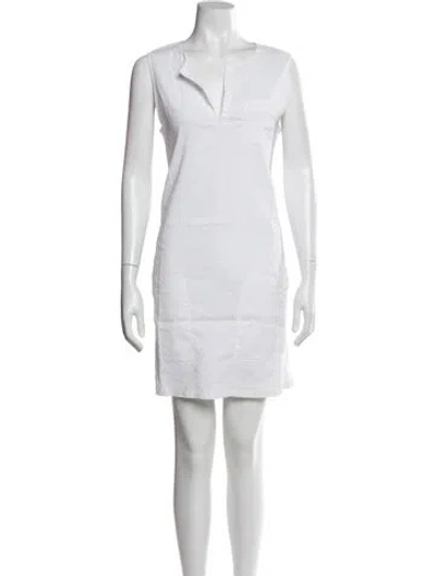 Pre-owned Theory Linen Mini Dress In White