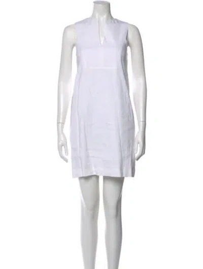 Pre-owned Theory Linen Mini Dress In White